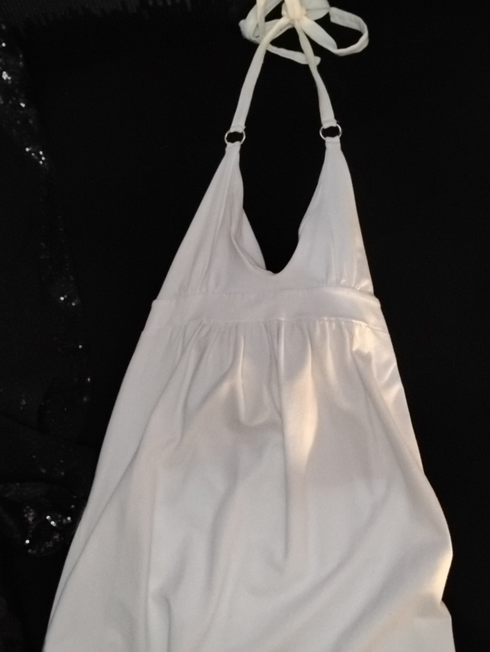 Vintage Moda International White Halter Dress. Size Small.